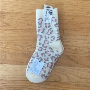 Free People Leopard Print Crew Boot Socks